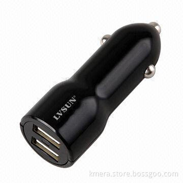 Max current 2A dual USB car charger in mini size and multiple protections